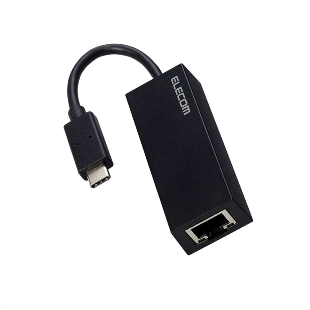 【代引不可】有線LANアダプター TypeC 変換アダプタ LANポート ×1ポート 1000Mbps USB3.2 Gen1 【 Windows 11 Mac PC iPad Air Pro Nintendo Switch 等対応 】 ブラック エレコム EDC-GUC3V2-B