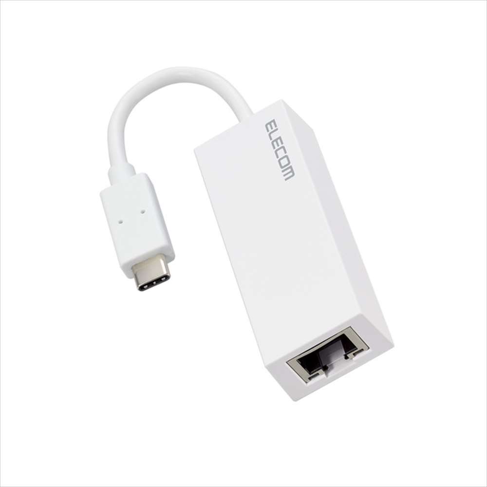 【代引不可】有線LANアダプター TypeC 変換アダプタ LANポート ×1ポート 1000Mbps USB3.2 Gen1 【 Windows 11 Mac PC iPad Air Pro Nintendo Switch 等対応 】 ホワイト エレコム EDC-GUC3V2-W