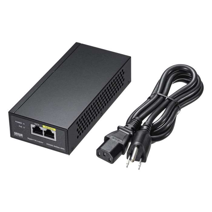 【沖縄・離島配送不可】【代引不可】PoEインジェクター(電源内蔵・IEEE802.3bt対応） サンワサプライ LAN-GIHINJ5