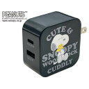 【あす楽】スヌーピー AC充電器 Type-C USB-A ブラック PowerDelivery Quickcharge コンセント充電 SNOOPY PEANUTS 海外使用可 アークス SNA-91