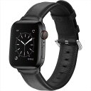 Apple Watch 41/40/38mm対応 レザーバンド ブラック アップルウォッチ ベルト バンド PUレザー おしゃれ シンプル うぃすたりあ GRK-WS11BK(2)