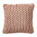 【北海道・沖縄・離島配送不可】【代引不可】ニットクッション ピンク 40x40cm くすみカラー 編み込み ニット クッション インテリア おしゃれ 東谷 FAB-101PK