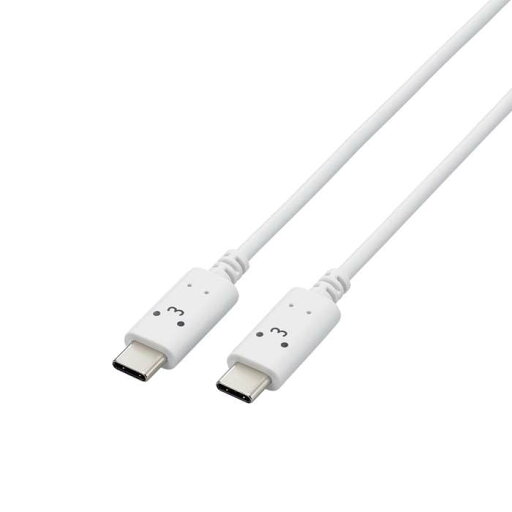 【代引不可】タイプC ケーブル Type C to C 2m しろちゃん ホワイト×ブラック 60W RoHS指令準拠 Power Delivery対応 エレコム MPA-CCF20WF 【代引不可】タイプC ケーブル Type C to C 2m しろちゃん ホワイト×ブラック 60W RoHS指令準拠 Power Delivery対応 エレコム MPA-CCF20WF
