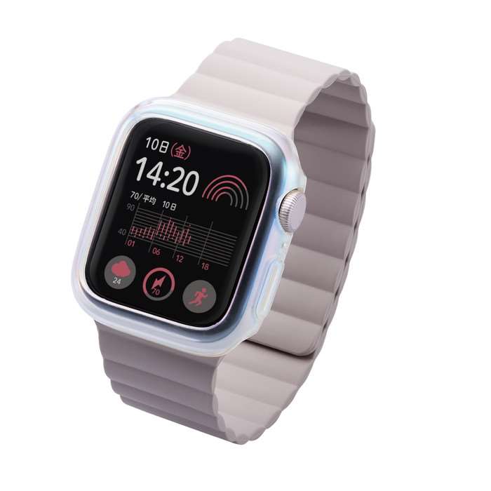 【代引不可】Apple Watch SE 40mm用&me ソフトバンパー オーロラクリア アップルウォッチ カバー バンパー ソフト ケース 側面保護