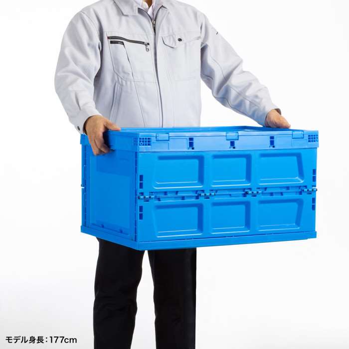 【代引不可】折りたたみコンテナ 75リットルふた付き 折りたたみ 収納 コンテナ ボックス ケース サンワサプライ CNT-CV75BL konan-11389822 やるCAN サンプル画像3