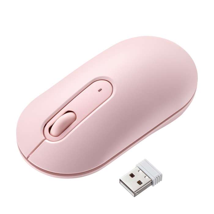 【代引不可】静音ワイヤレスマウス ピンク ワイヤレス マウス 薄型設計 ブルーLEDセンサー 3ボタン サンワサプライ MA-WBS327PK