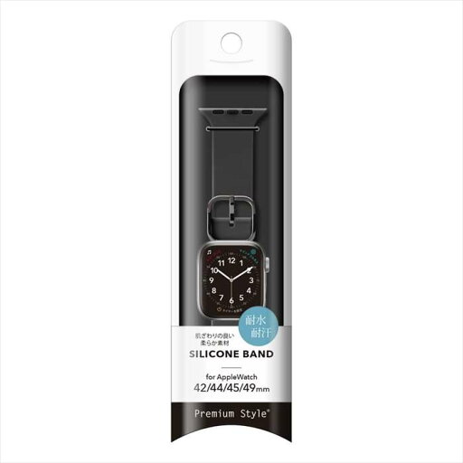 Apple Watch 用 アップルウォッチ シリコン バンド ベルト (49mm/45mm/44mm/42mm) ブラック PGA PG-AW49SC01BK Apple Watch 用 アップルウォッチ シリコン バンド ベルト (49mm/45mm/44mm/42mm) ブラック PGA PG-AW49SC01BK
