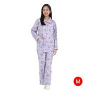 ドレスアップ クロミ シャツパジャマ レディース Mサイズ(PP)長袖 パジャマ ねまき ルームウエア 部屋着 巾着付き サザック SAN-1856M_PP