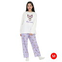 ドレスアップ クロミ セットアップパジャマ レディース Mサイズ(IV×PP)長袖 パジャマ ねまき ルームウエア 部屋着 巾着付き サザック SAN-1857...