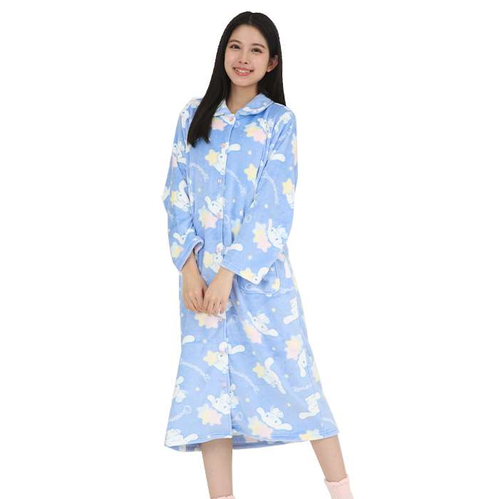 カラフルバルーン シナモロール ワンピース レディース M〜Lサイズ(BL)長袖 ワンピース ルームウエア 部屋着 サザック SAN-1869BL