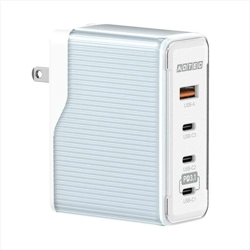 【代引不可】Power Delivery対応 GaN AC充電器 ブルー 最大150W Type-A x1 Type-C x3 充電器 PD対応 コンセント充電 ADTEC APD-V150AC3-BL 【代引不可】Power Delivery対応 GaN AC充電器 ブルー 最大150W Type-A x1 Type-C x3 充電器 PD対応 コンセント充電 ADTEC APD-V150AC3-BL
