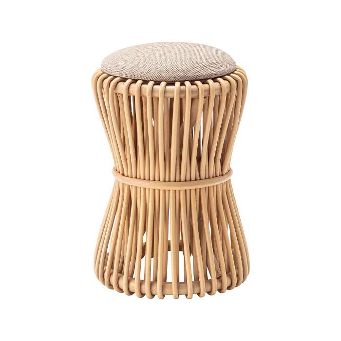 【北海道・沖縄・離島配送不可】【代引不可】ラウンドスツール ナチュラル 30x30x40cm 天然ラタン 東谷 GUY-260NA
