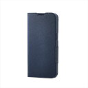 【代引不可】iPhone 16e ケース レザー カバー 手帳型 マグネット フラップ 衝撃吸収 超軽量 薄型 スタンド機能付 花柄 カードケース機能付 UltraSlim ネイビー エレコム PM-A25SPLFUJNV