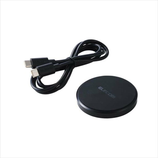 【代引不可】ワイヤレス充電器 Qi 認証 12W / 10W / 7.5W / 5W 卓上 充電器 ケーブル付属 1m 薄型 【 iPhone AirPods Android Pixel Xperia Galaxy 等対応 】 ブラック エレコム W-QA28BK