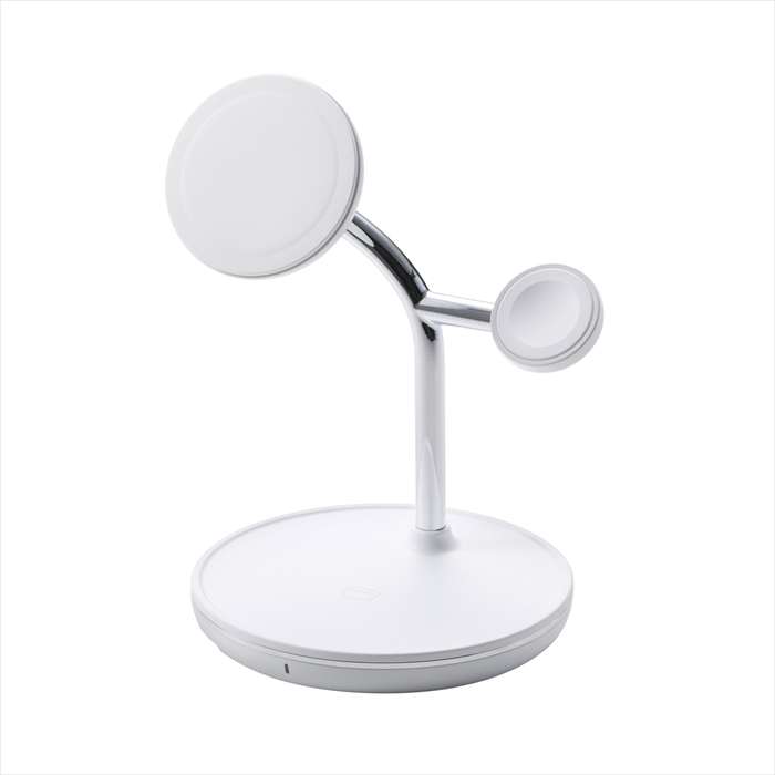 【沖縄・離島配送不可】【代引不可】ワイヤレス充電器/スタンド型/マグネット対応/3in1/15W/MfM認証/Apple Watch高速モジュール/MfA認証/ホワイト エレコム W-MS07WH