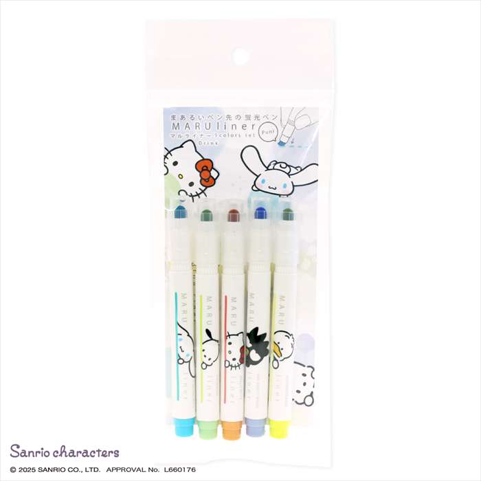 マルライナー 5色セット サンリオキャラクターズ ドリンク SANRIO キャラクター ライナーペン エポックケミカル 1361-1000