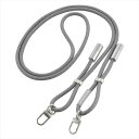 チャージングストラップケーブル(編み込み/USB-C to USB-C/1.5m/グレー) OHM SMT-LSCL15N-H
