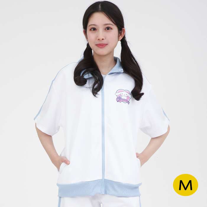 シナモロール ラインジャージ半袖トップス (WT) Mサイズ レディースサイズ サザック SAN-1923M_WT