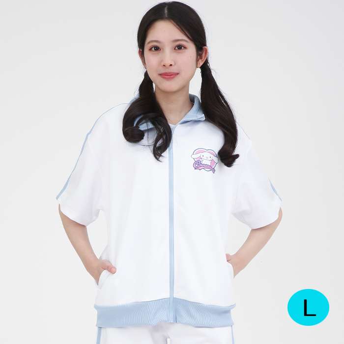 シナモロール ラインジャージ半袖トップス (WT) Lサイズ レディースサイズ サザック SAN-1923L_WT