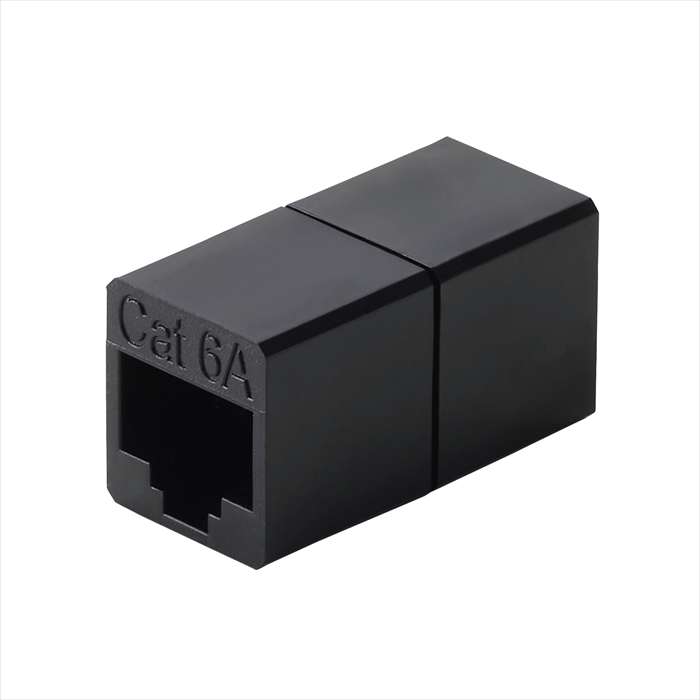 【代引不可】RJ45中継コネクタ/Cat6A対応/UTP/ブラック エレコム LD-RJ45U6ABK