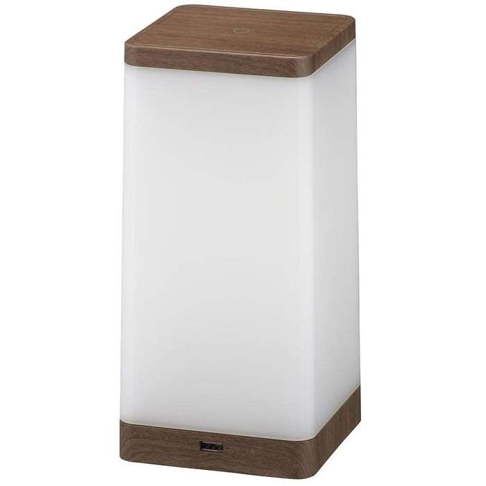 LEDタッチライト（3段階調光/電球色/400 lm/USBポート付/木目調） OHM TT-Y32TUSB-TL