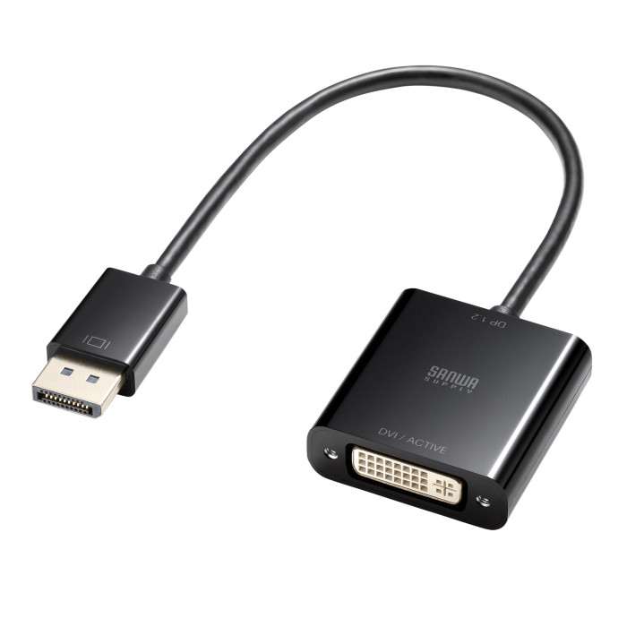 【代引不可】DisplayPort-DVI変換アダプタ(Activeタイプ) サンワサプライ AD-DPDVA02