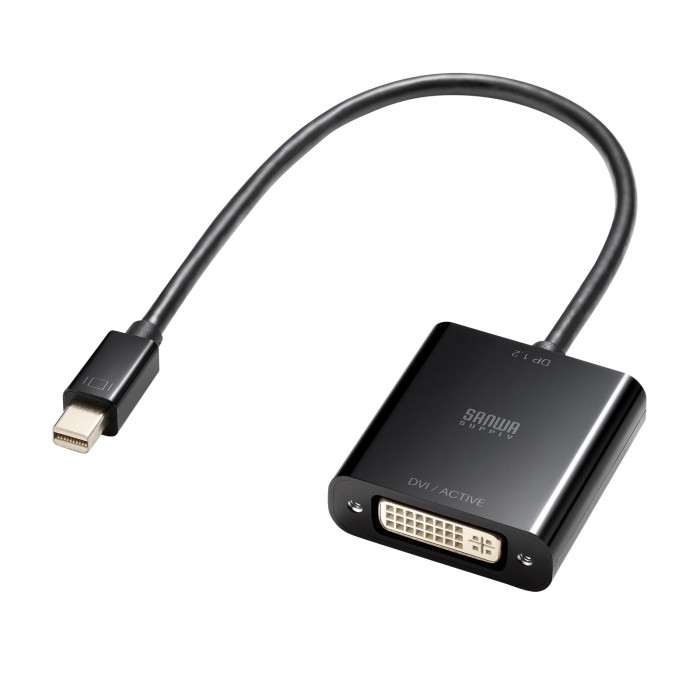 【代引不可】Mini DisplayPort-DVI変換アダプタ(Activeタイプ) サンワサプライ AD-MDPDVA02