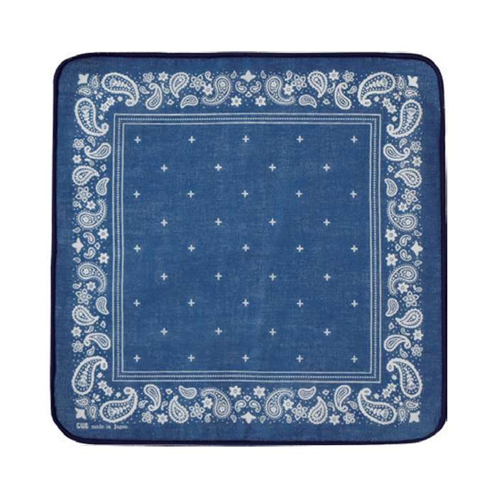 cue クロスハンカチ ペイズリー NAVY 25x25cm 現代百貨 A609NV