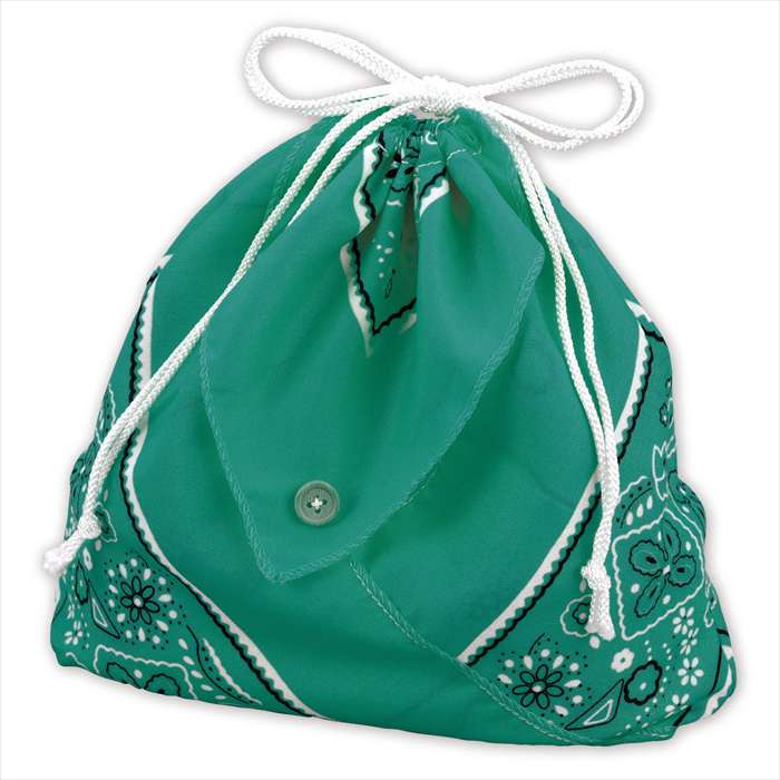 バンダナ巾着 緑 オリジナル 手作り 手芸 ハンドメイド 家庭科 アーテック 50587