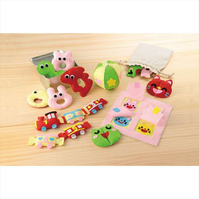 フェルトでつくるおもちゃキット コンパクト レッド×ライトイエロー オリジナル 手作り 手芸 ハンドメ..