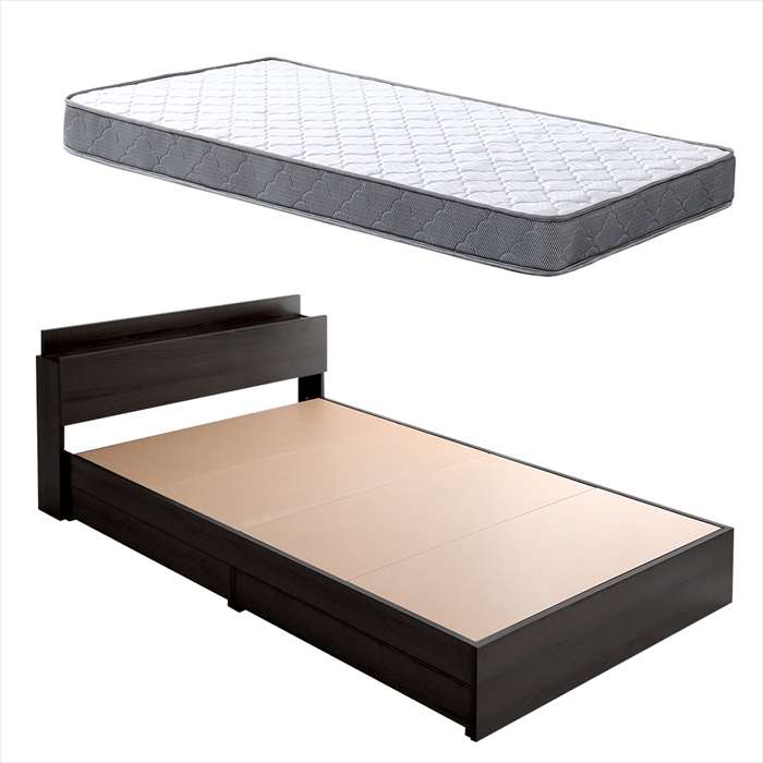 【北海道・沖縄・離島配送不可】【代引不可】棚・コンセント付きチェストベッド ボンネルコイルマット..