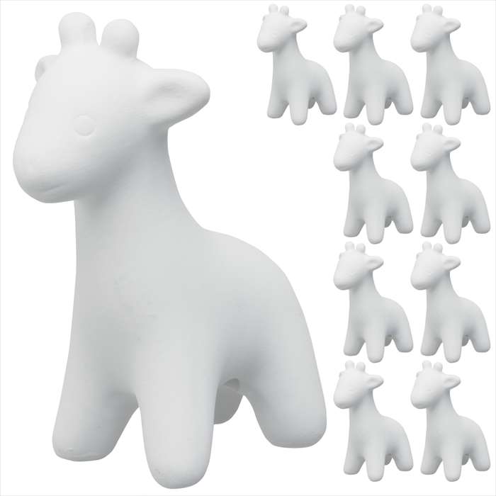 おえかき陶器どうぶつ キリン 10個セット 陶器製 色付け 絵付け ハンドメイド おみくじ工房 58897
