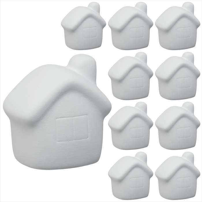 おえかき陶器 おうち 10個セット 陶器製 色付け 絵付け ハンドメイド おみくじ工房 58901