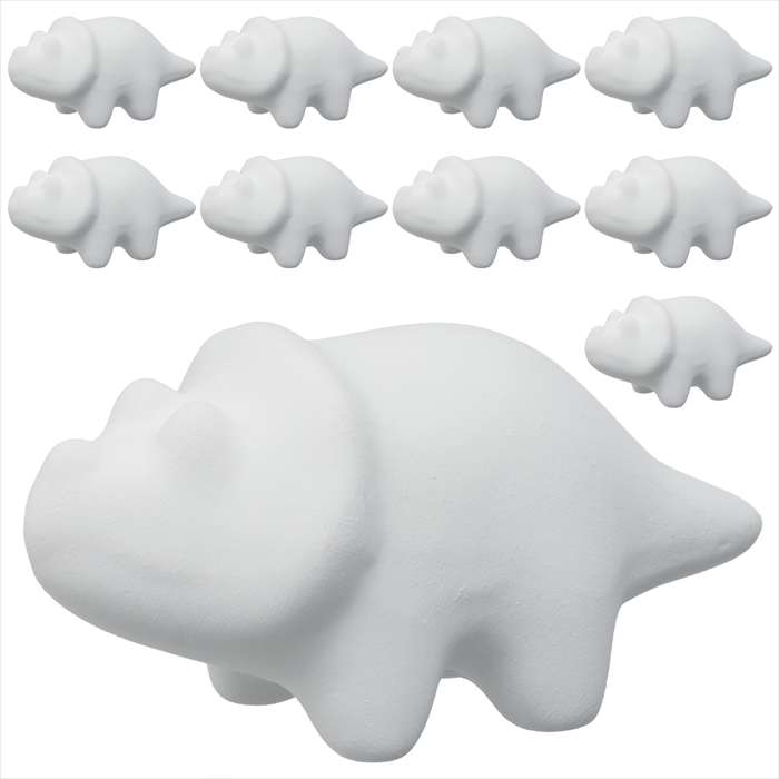 おえかき陶器 きょうりゅうトリケラトプス 10個セット 陶器製 色付け 絵付け ハンドメイド おみくじ工房 58905