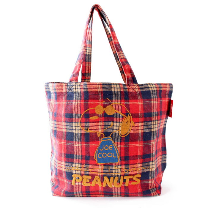 【あす楽】スヌーピー ネル刺繍トートBAG JOE COOL柄(レッドA) ピーナッツ PEANUTS SNOOPY トートバッグ ショルダーバッグ BOO HOMES 6098904RDA