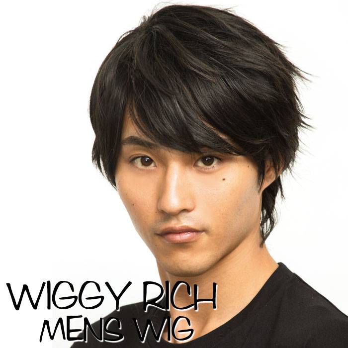 WIGGY RICH メンズ ベーシックショート ブラック ウィッグ かつら パーティー イベント コスプレ 仮装 変装 小道具 クリアストーン 4560320879978