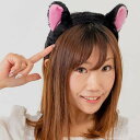 animalカチューシャ クロねこ 猫 動物 ヘアバンド ヘアアクセ コスプレ 仮装 変装 グッズ 小道具 小物 ルカン 6465