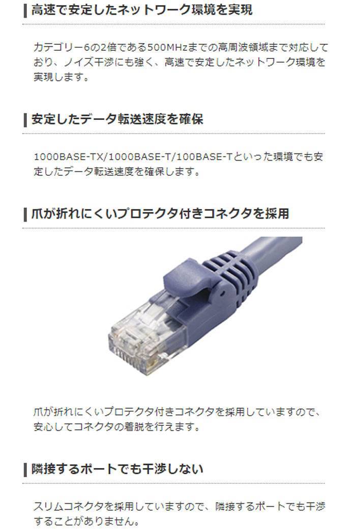 【あす楽】【代引不可】LANケーブル CAT6A 40m 10Gbps スタンダード 高速光通信対応 爪折れ防止 ブルー エレコム LD-GPA/BU40 3