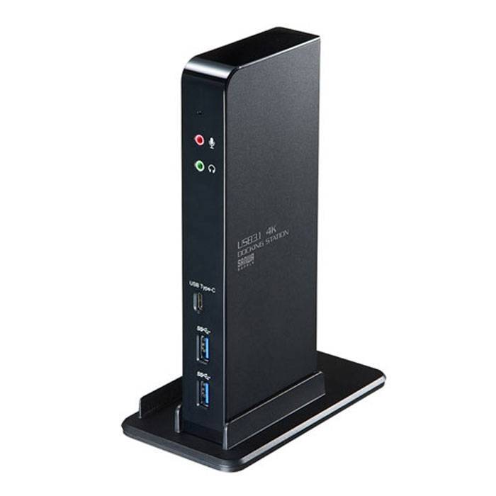 【あす楽】【沖縄・離島配送不可】【代引不可】USB3.1 ドッキングステーション 4K対応 HDMI×2 タブレットスタンド付 超高速転送 ギガビット対応 ブラック サンワサプライ USB-CVDK4
