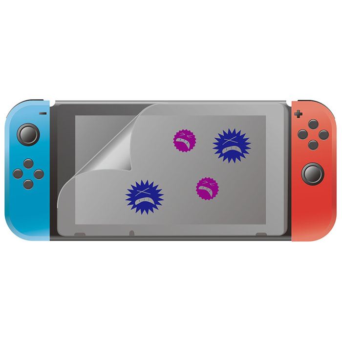 任天堂 Switch用 液晶保護フィルム 抗菌フィルム 指紋防止 高透明度 ハードコート アローン ALG-NSABF