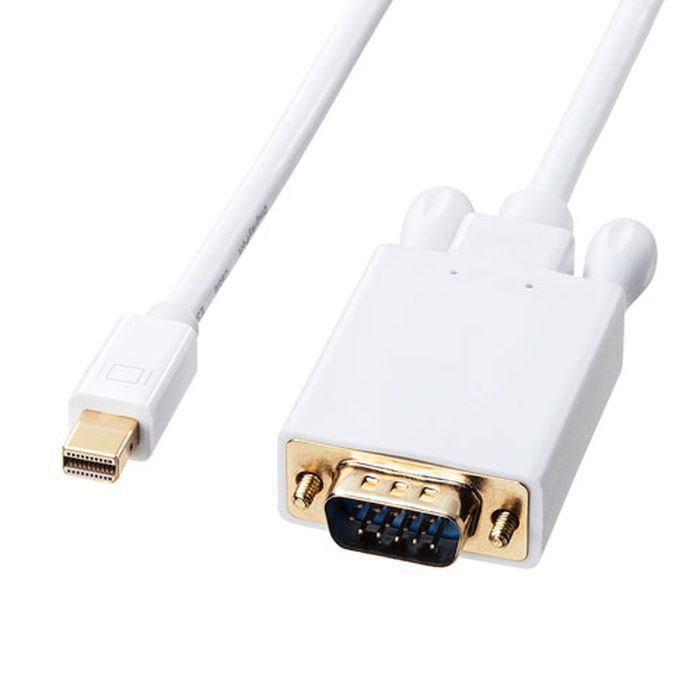 Rakuten - 【代引不可】ミニDisplayPort-VGA変換ケーブル 1m Mini DisplayPortケーブル 変換ケーブル 映像 音声 伝送 ホワイト サンワサプライ KC-MDPVA10