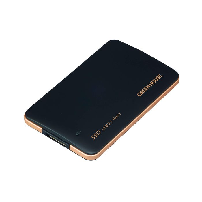 【沖縄・離島配送不可】外付けSSD USB3.1 Gen1対応 960GB 高速転送 バスパワー専用タイプ 小型 軽量 コンパクト 持ち運び 便利 グリーンハウス GH-SSDU3B960