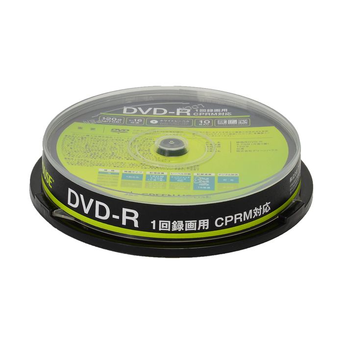 DVD-R 1回録画用 CPRM 1～16倍速 10枚入
