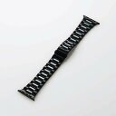 【代引不可】Apple Watch 45/44/42mm セラミックバンド 3連タイプ バンドサイズ135〜210mm 光沢感 エレガント ブラック エレコム ...