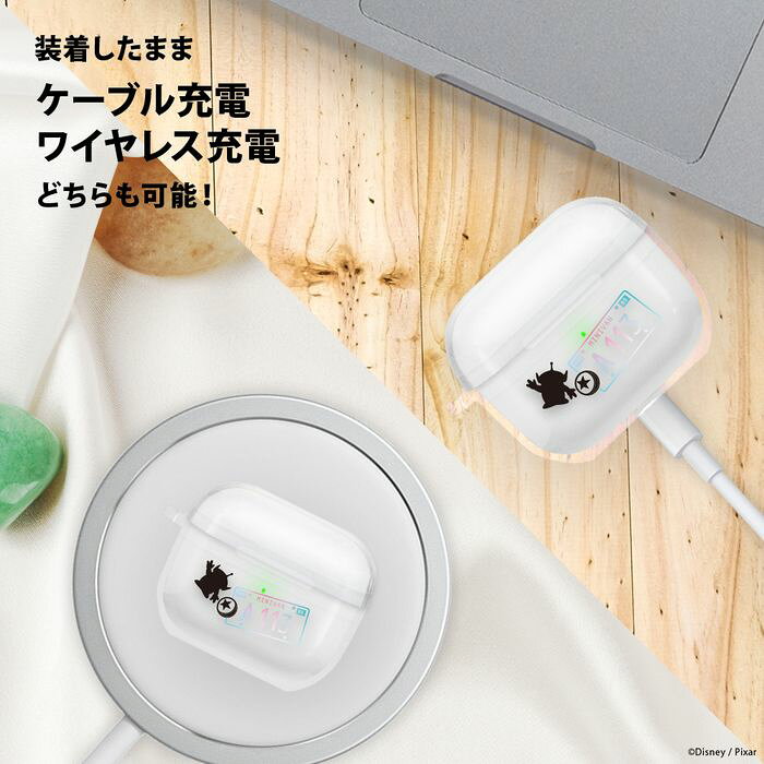 AirPods 第3世代 ディズニー ソフトケース 抗菌加工 カラビナ付 TPU ワイヤレス充...