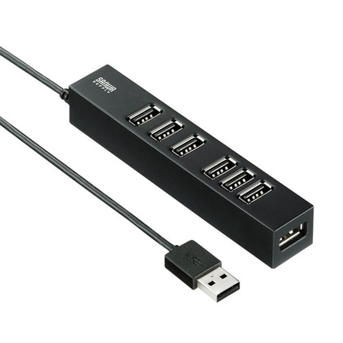 【あす楽】【代引不可】USB2.0ハブ 7ポート ACアダプタ付 USBハブ USB2.0/ 1.1 ...