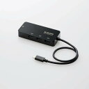 【代引不可】LANアダプター USBハブ付 USB Type-C 1Gbps有線LANアダプター 高速転送 ケーブル長30cm コンパクト 便利 ブラック エレコム EDC-GUC3H2-B