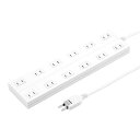 【代引不可】電源タップ 2P 12個口 コード長3m ACアダプタ対応 マグネット付 ほこり防止シャッター付 絶縁キャップ付 スイングプラグ ホワイト サンワサプライ TAP-2312-3W
