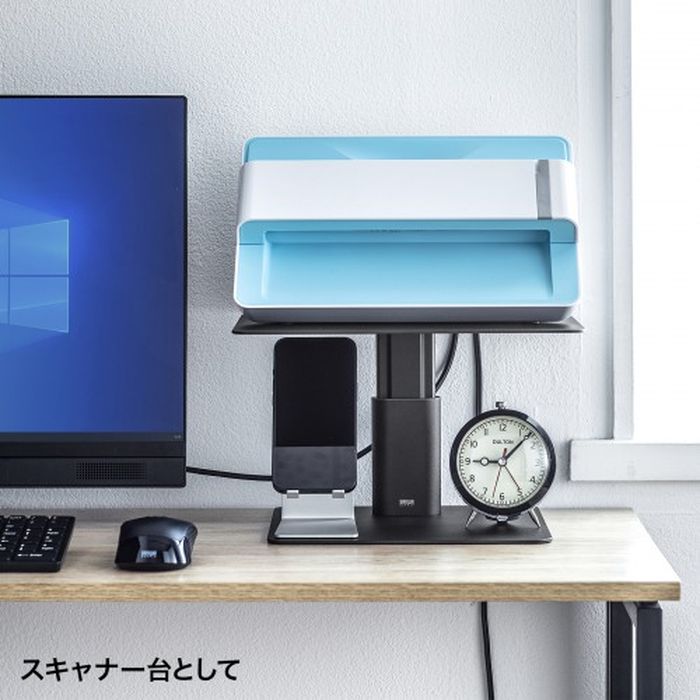 【あす楽】【代引不可】卓上スタンド 高さ調整 1本支柱タイプ 耐荷重10kg マルチスタンド ノートPCスタンド デスクワーク テレワーク ブラック サンワサプライ PDA-STN66BK