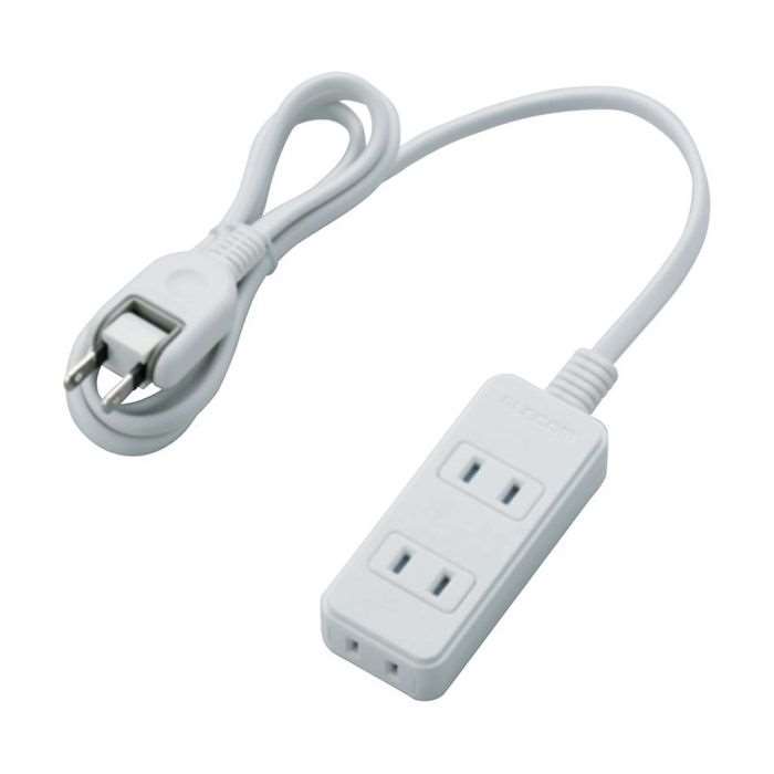 【代引不可】オフィスやご家庭など、さまざまなシーンで使いやすいほこり防止シャッター付電源タップ 2ピン3個口 1m エレコム T-ST02-22310WH